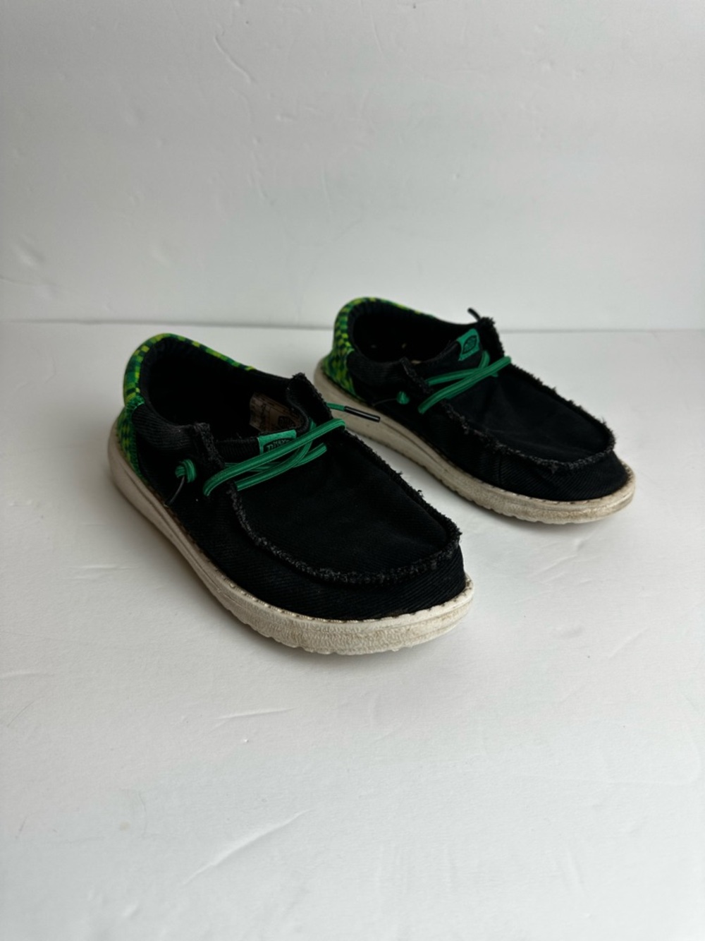 Hey Dude Kids' Black & Green Casual Slip-On Shoes